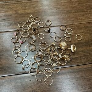 Gold layering rings - Elegant Gold and various colors - 67 piece set